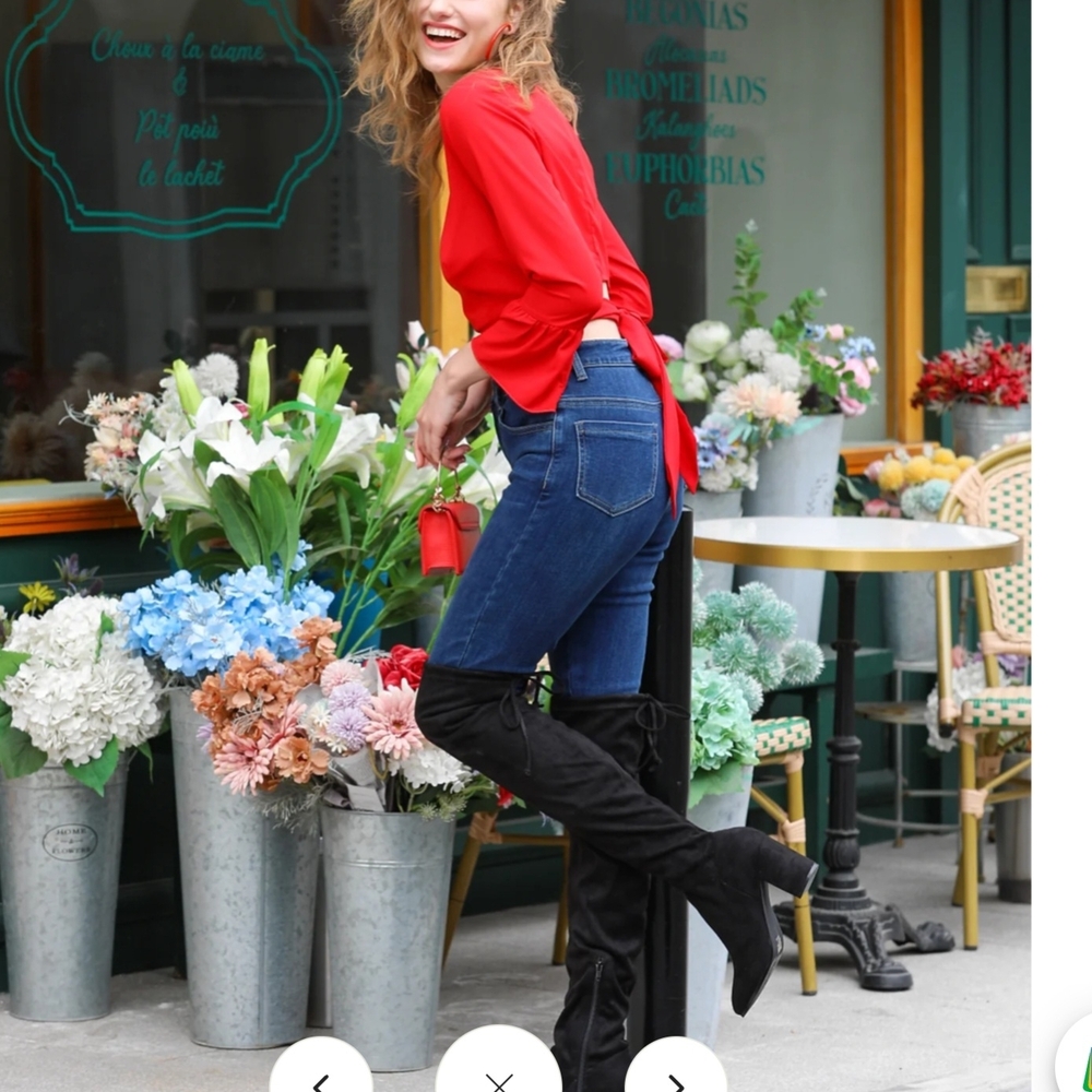 Allegra K Black Over-the-Knee Boots